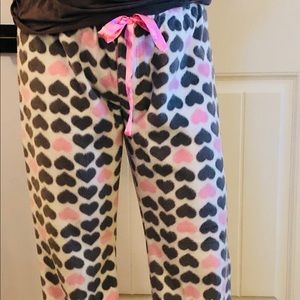 Pajama bottoms, L, PJ Salvage, 31” pink & grey $12